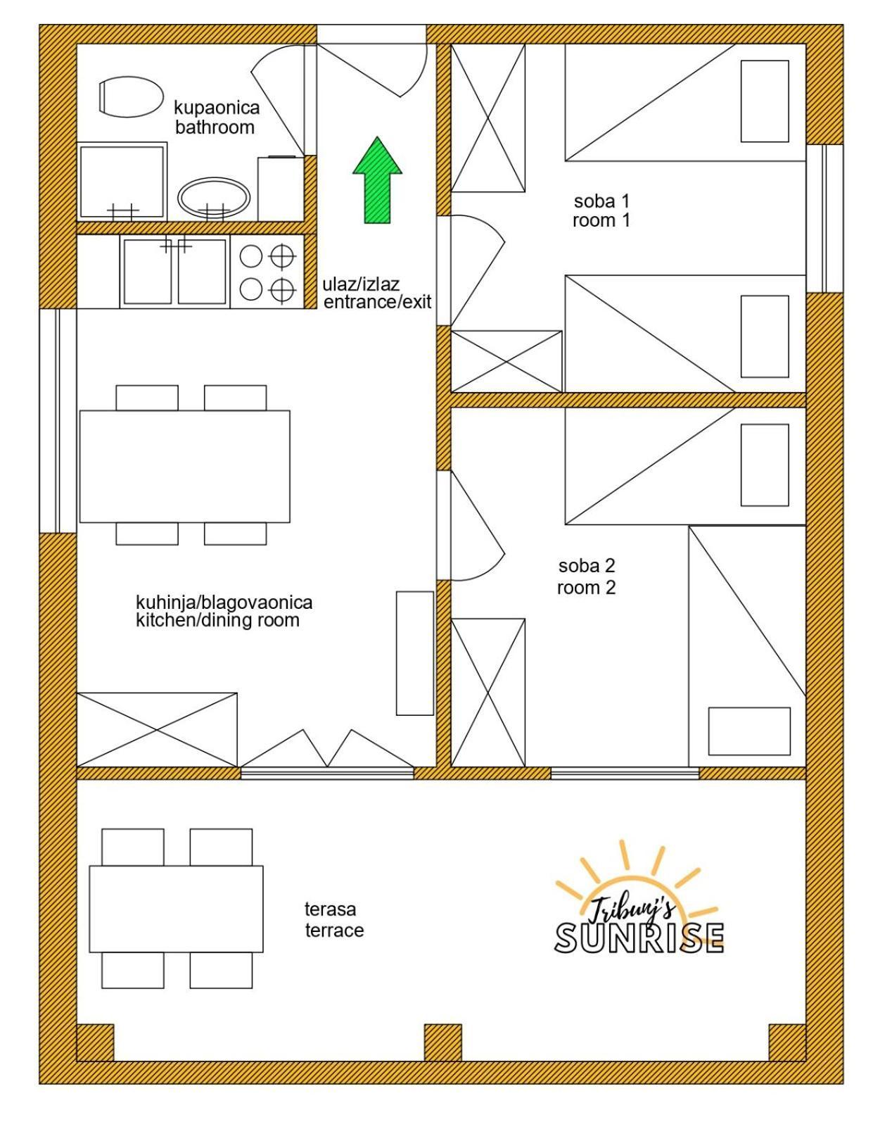 Tribunj Sunrise公寓 外观 照片